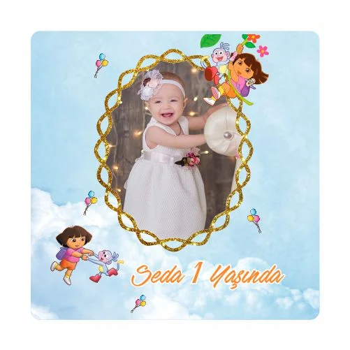 Dora Temalı Doğum Günü Magneti